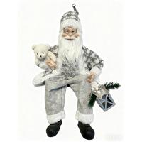 WEIHNACHTSMANN Joe - Weiß/Grau, KONVENTIONELL, Kunststoff/Textil (21/12/50cm) - Luca Bessoni