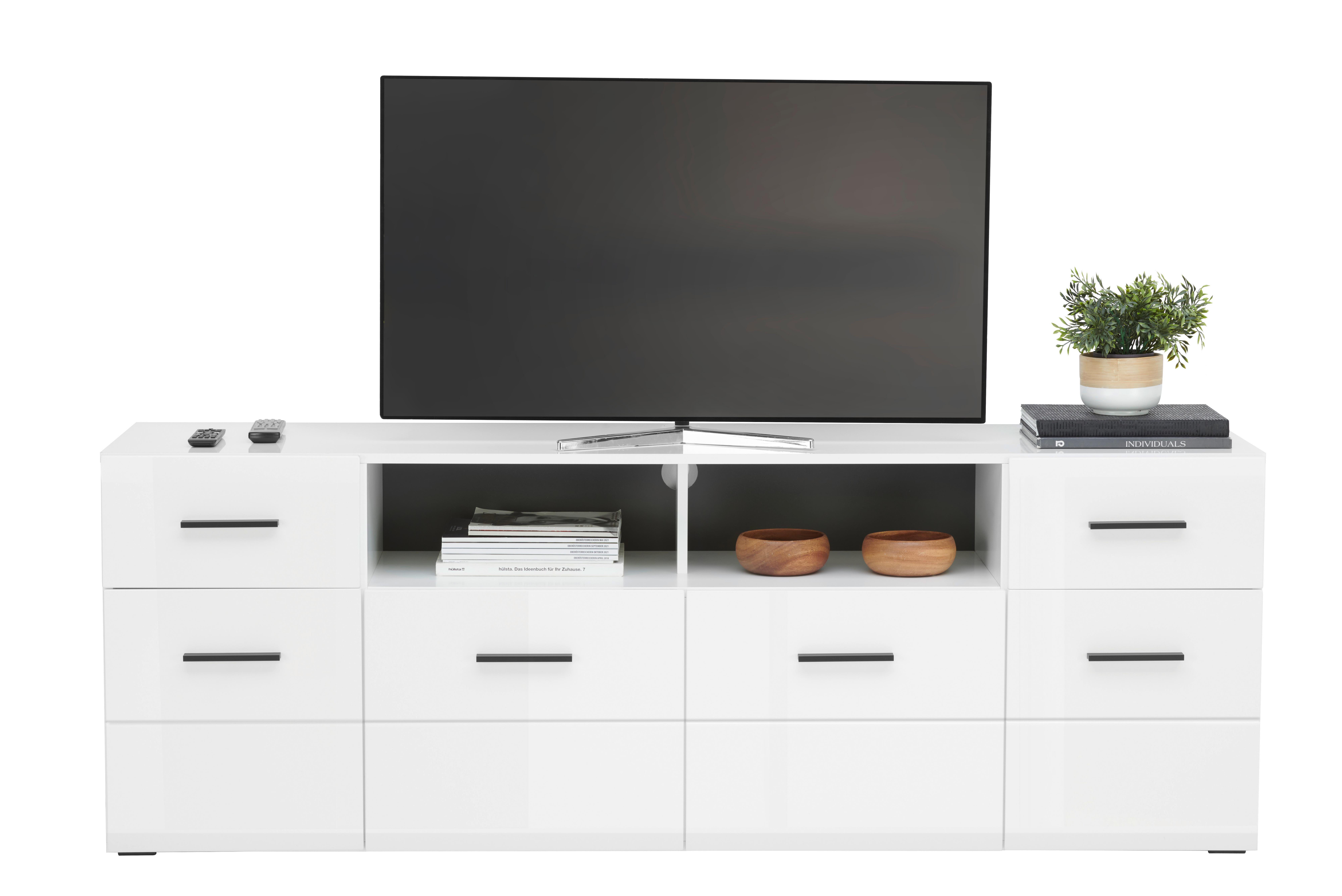 Tv-element Avanti Weiß/anthrazit B: 180cm - Anthrazit/Weiß, MODERN, Holzwerkstoff (180/63,7/41,6cm) - Hom`in