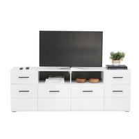 Tv-element Avanti Weiß/anthrazit B: 180cm - Anthrazit/Weiß, MODERN, Holzwerkstoff (180/63,7/41,6cm) - Hom`in