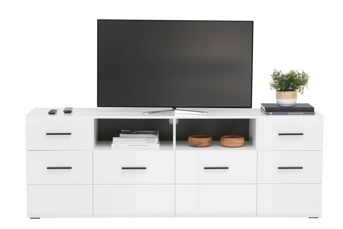 Tv-element Avanti Weiß/anthrazit B: 180cm - Anthrazit/Weiß, MODERN, Holzwerkstoff (180/63,7/41,6cm) - Hom`in