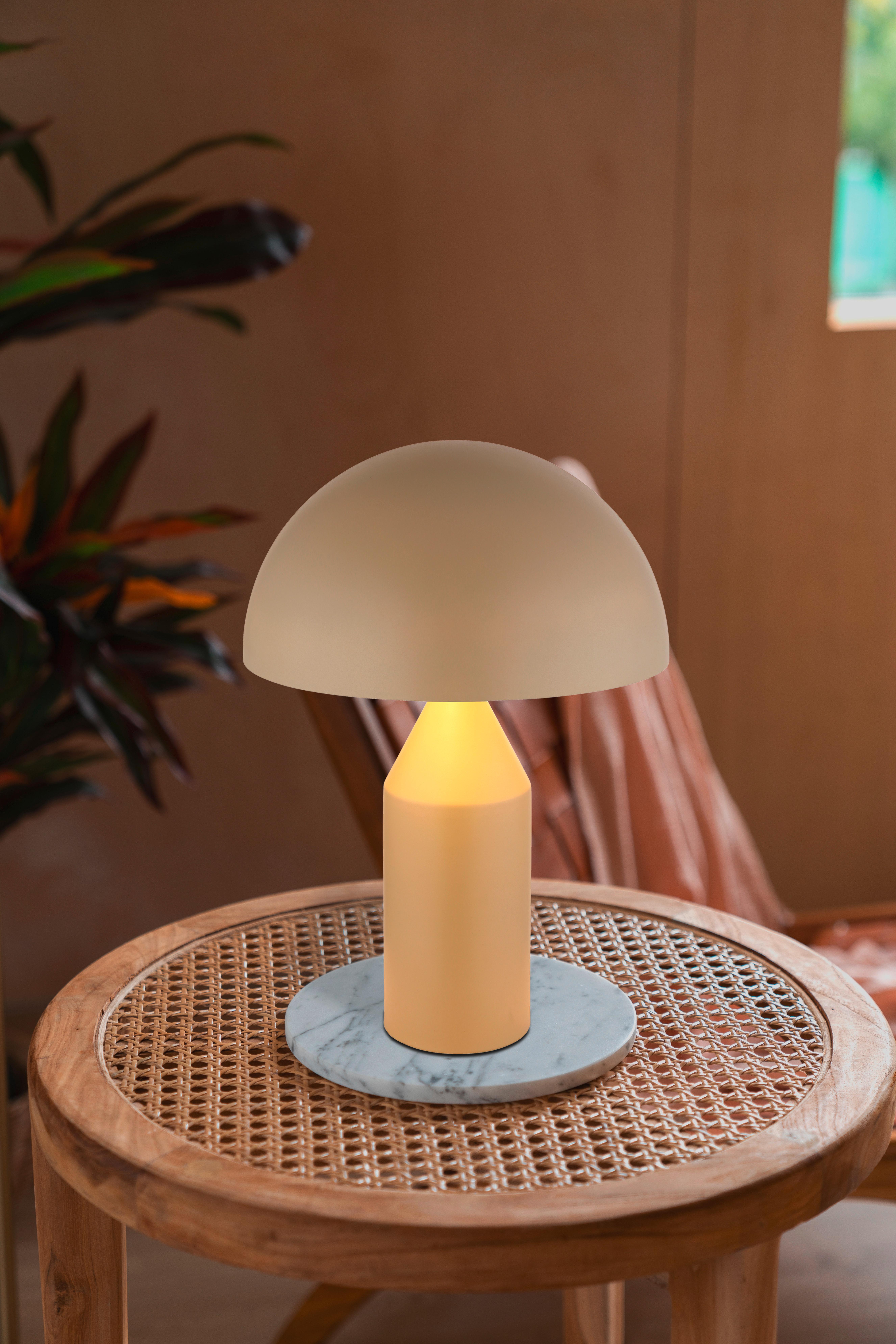 Tischleuchte 21030s - Sandfarben/Weiß, Design, Metall (28/39cm) - Globo