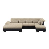 Wohnlandschaft Madera Cremefarben S: 358x212 cm - Anthrazit/Creme, KONVENTIONELL, Kunststoff/Textil (190/358/212cm)