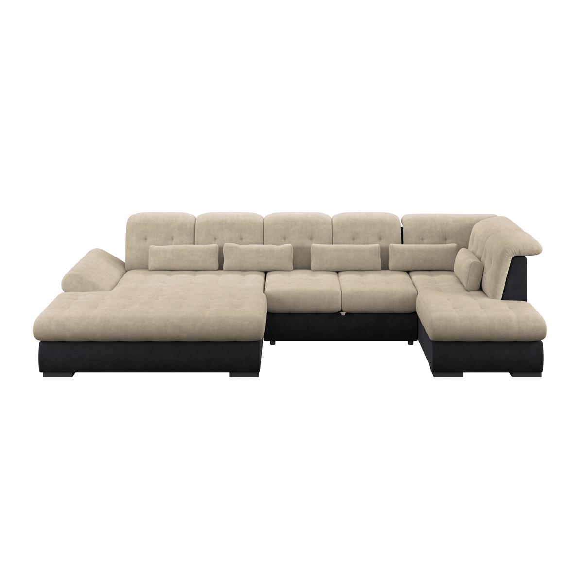 Wohnlandschaft Madera Cremefarben S: 358x212 cm - Anthrazit/Creme, KONVENTIONELL, Kunststoff/Textil (190/358/212cm)
