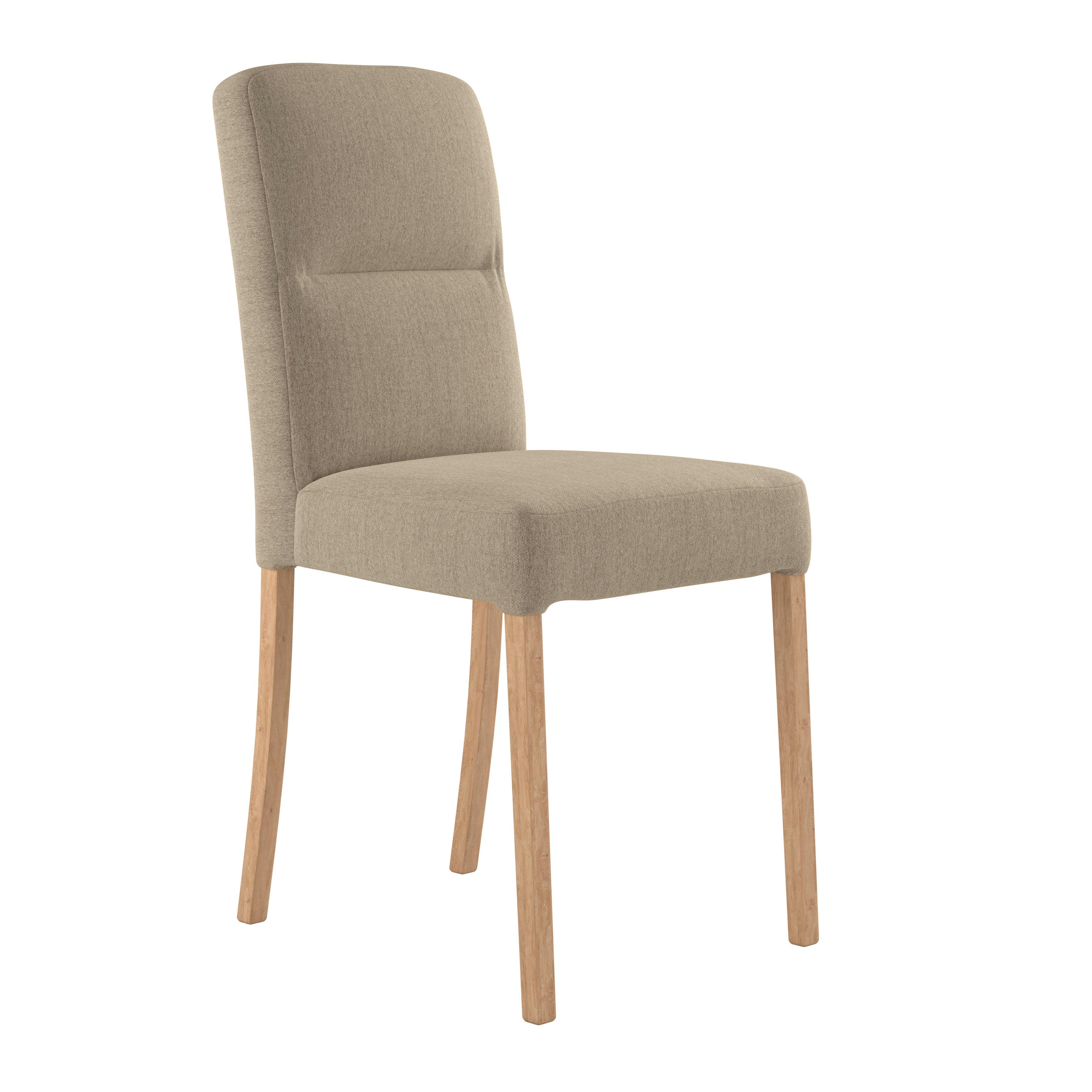 Vierfußstuhl Emma Ii Webstoff Beige, B: 43 Cm - Eichefarben/Beige, KONVENTIONELL, Holz/Textil (43/91/58cm)