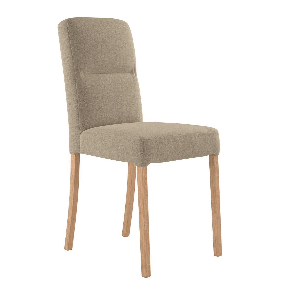 Vierfußstuhl Emma Ii Webstoff Beige, B: 43 Cm - Eichefarben/Beige, KONVENTIONELL, Holz/Textil (43/91/58cm)