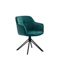Židle s područkami EMMA, zelená - černá/zelená, Moderní, kov/textil (59/82/62cm) - MID.YOU