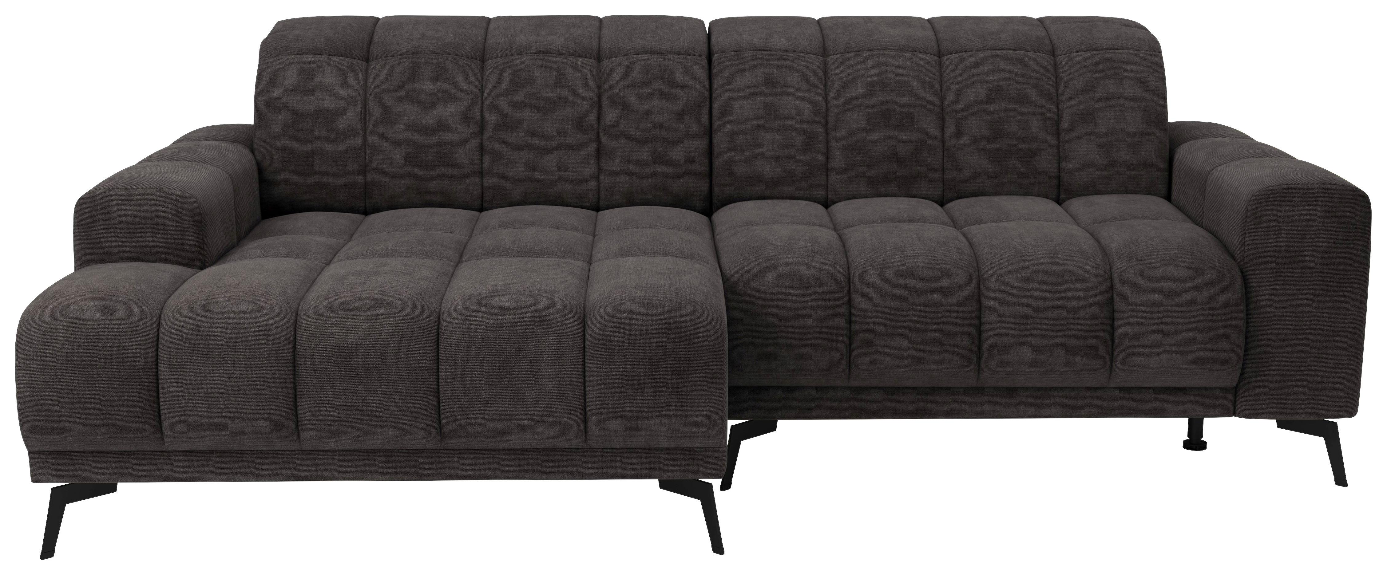 Rohová sedačka LAYA, levá, tmavě hnědá tkanina MEMPHIS - tmavě hnědá, Moderní, textil (155/250cm) - Premium Living