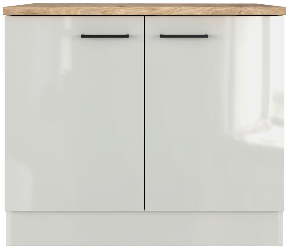 Dřezová skříňka LEVI - šedá/černá, Moderní, kov/kompozitní dřevo (100/86/60cm) - FlexWell
