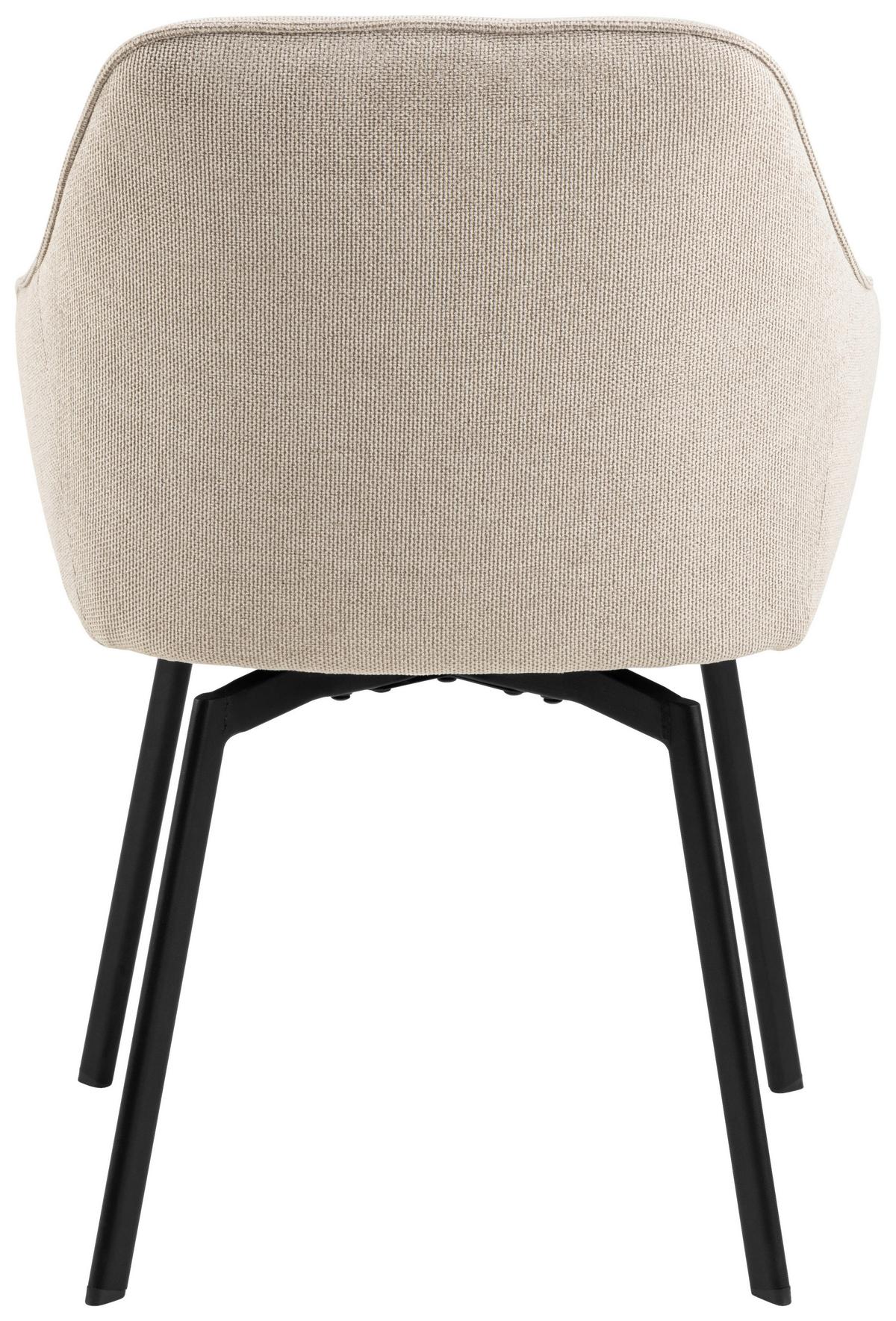 STOLIČKA S PODRÚČKAMI CLARA - čierna/béžová, Design, kov/textil (58,5/83,5/55,5cm) - MID.YOU