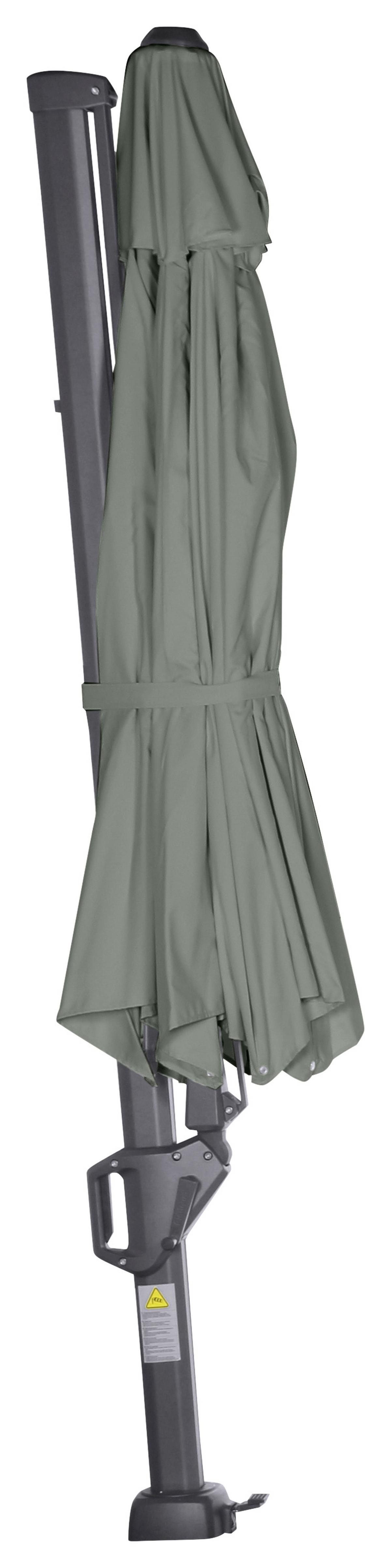 Ampelschirm Sunset N+ Ø 350 H: 252 cm Anthrazit/Olivgrün - Anthrazit/Olivgrün, KONVENTIONELL, Textil/Metall (350/350cm) - Siena Garden