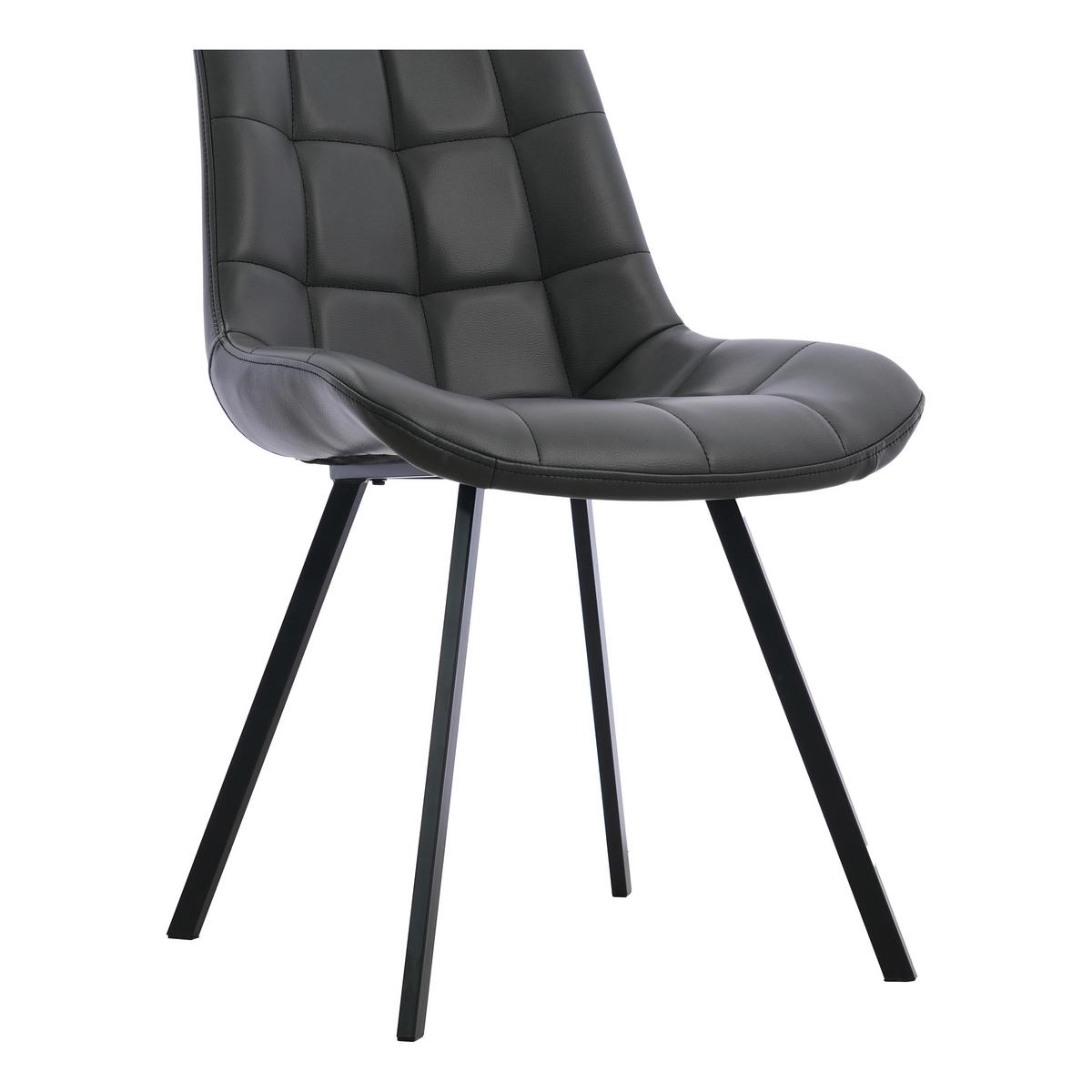 Stuhl Fritz Grau/Schwarz B: 54 cm - Schwarz/Grau, MODERN, Textil/Metall (54/86/62cm) - MID.YOU