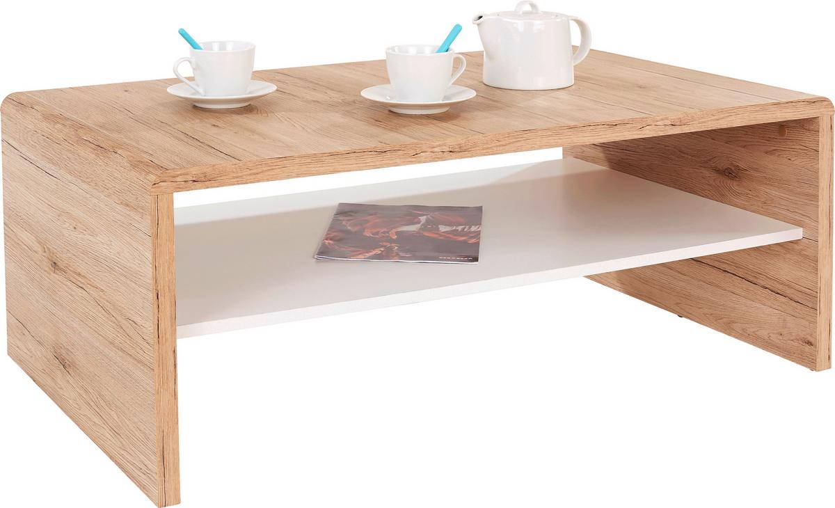 Dohányzóasztal Cala Luna - San Remo tölgy/fehér, Modern, faalapú anyag (100/40/59cm)