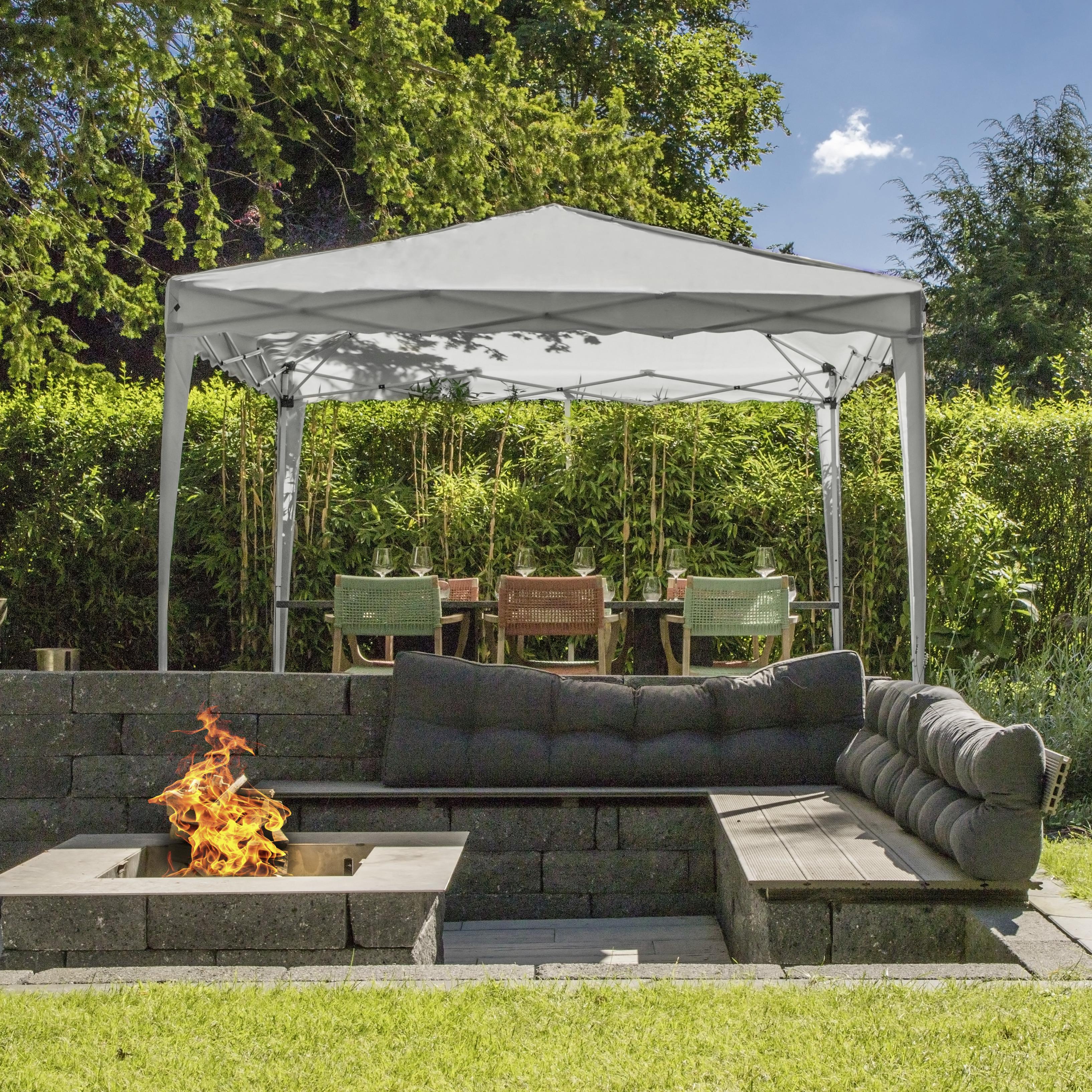 Pavillon Grau BxHxT 3x2,6x3 M mit Tragetasche - Weiß/Grau, Basics, Textil/Metall (300/263/300cm)