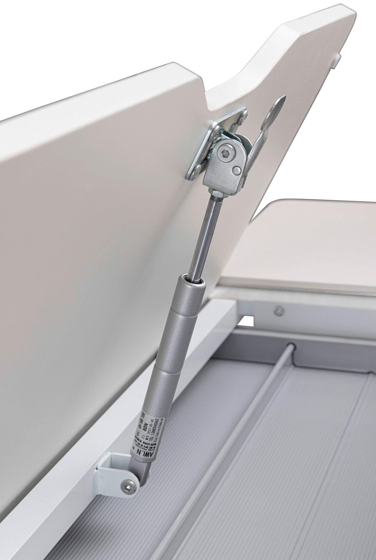 Jugendschreibtisch Sören Weiß/Grau, 120 cm - Weiß, MODERN, Holzwerkstoff/Metall (120/60/96-116cm) - MID.YOU