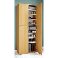 Skřín na boty LONA XXL š: 70cm buk - černá/barvy stříbra, Konvenční, kompozitní dřevo/plast (70/182/37cm) - MID.YOU
