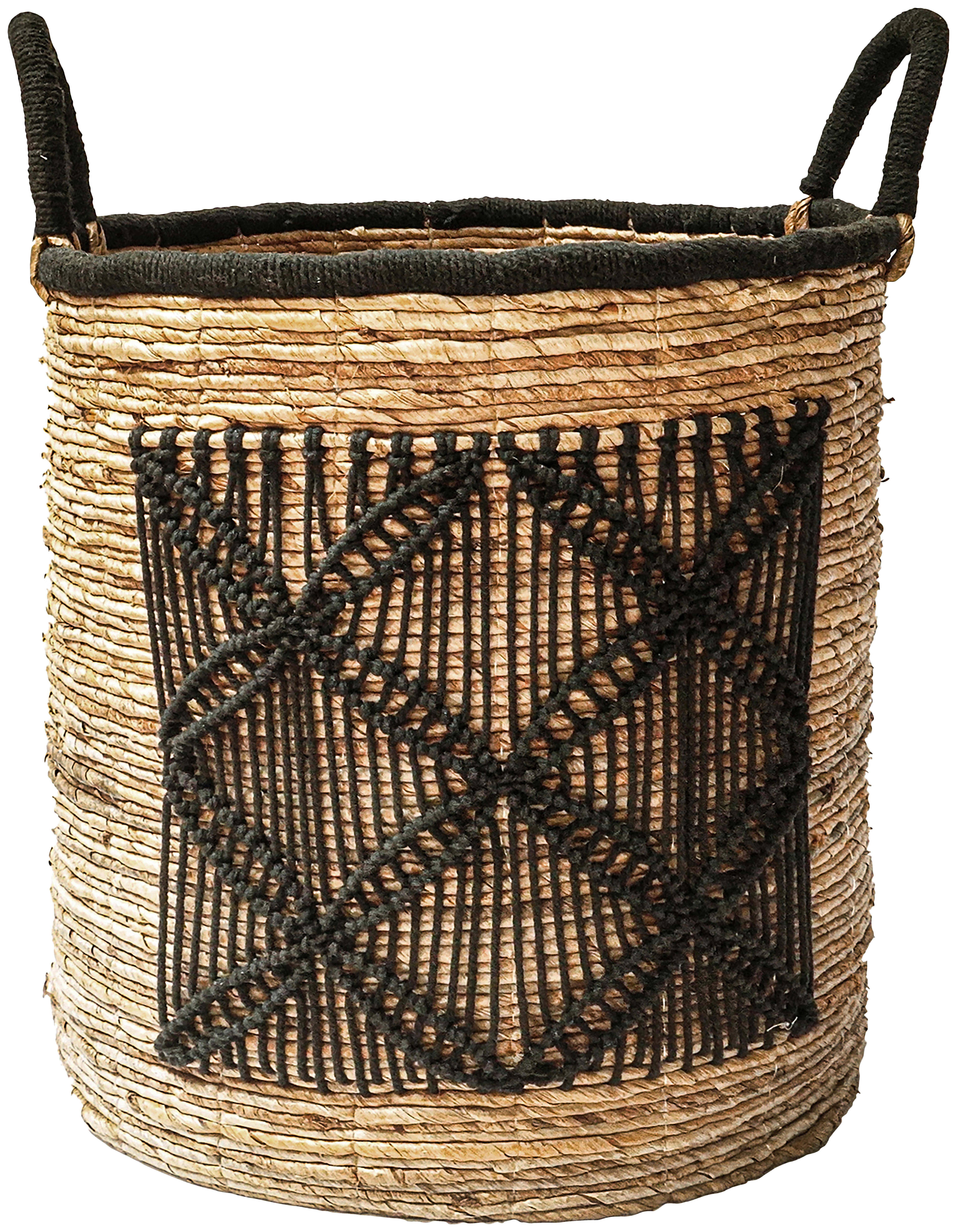 Košík Yuna, 31/35-45 Cm - prírodné farby/čierna, Moderný, textil/prírodné materiály (31/35-45cm) - Premium Living