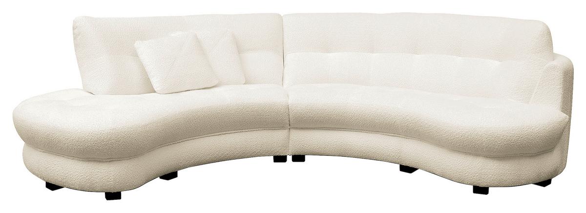 Ecksofa Bretania, Weiß S: 113x300 cm - Schwarz/Weiß, Design, Textil (113/300cm) - Livetastic