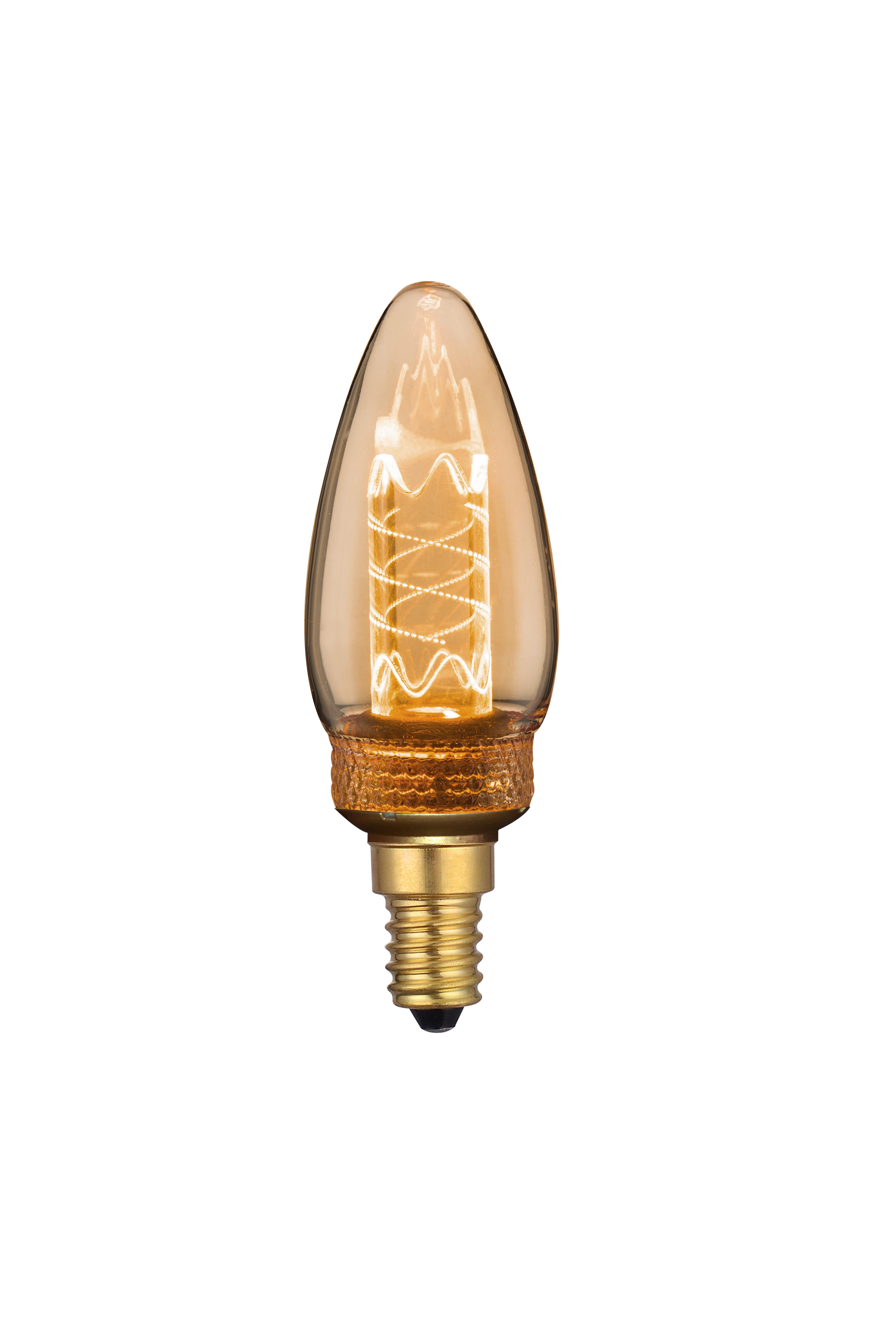 LED žárovka Acrli, E14, 2 Watt - jantarové barvy, Romantický / Rustikální, sklo (3,5/10cm) - Mömax