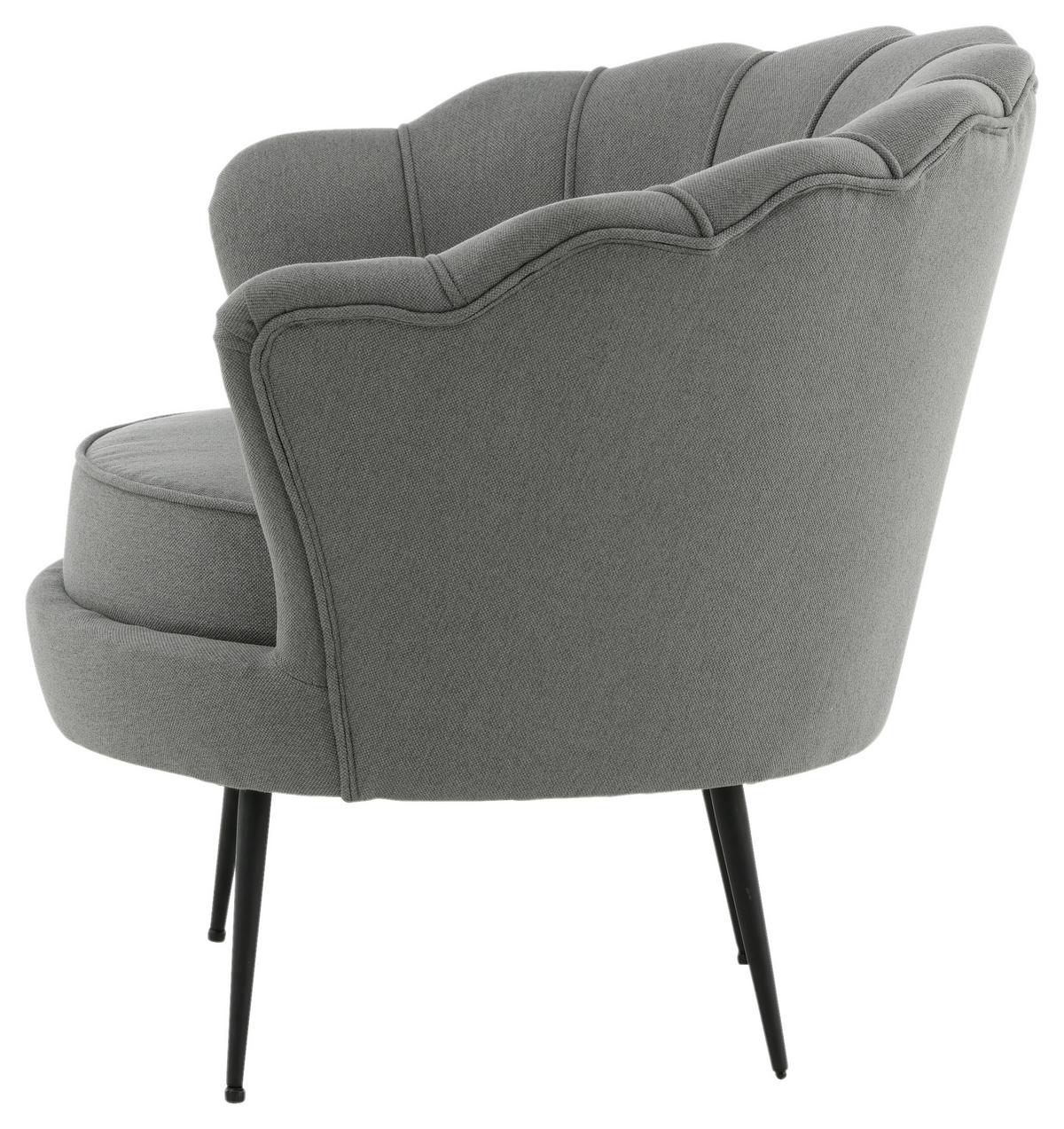 Sessel Calais - Schwarz/Grau, Design, Textil/Metall (83/76/77cm) - Livetastic