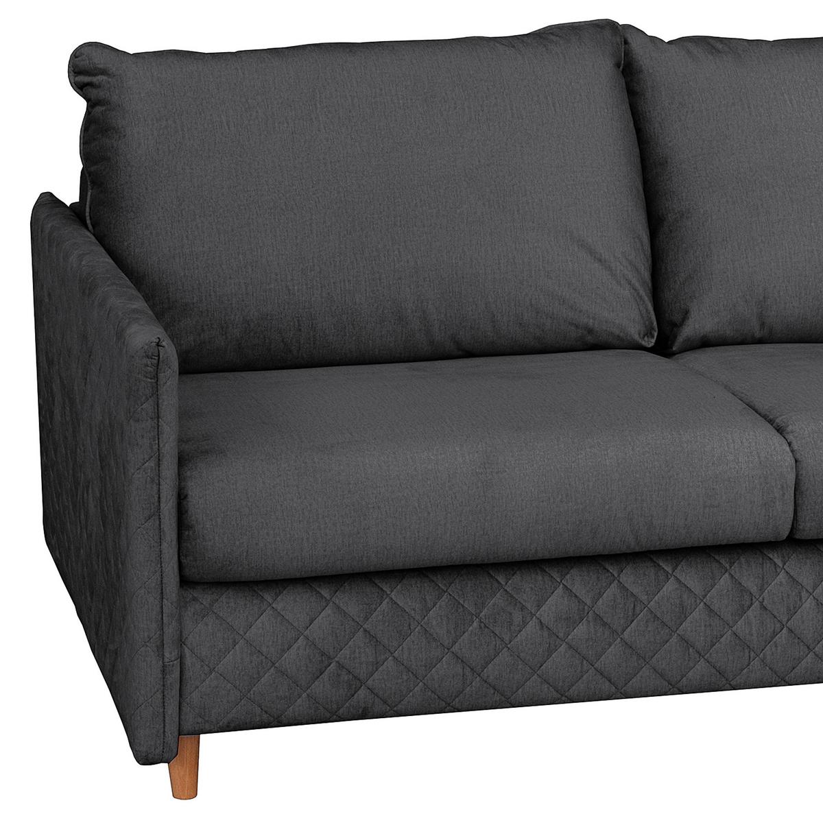 Schlafsofa Sana Anthrazit B: 175 cm - Anthrazit/Naturfarben, Design, Textil (175/95/103cm) - Livetastic