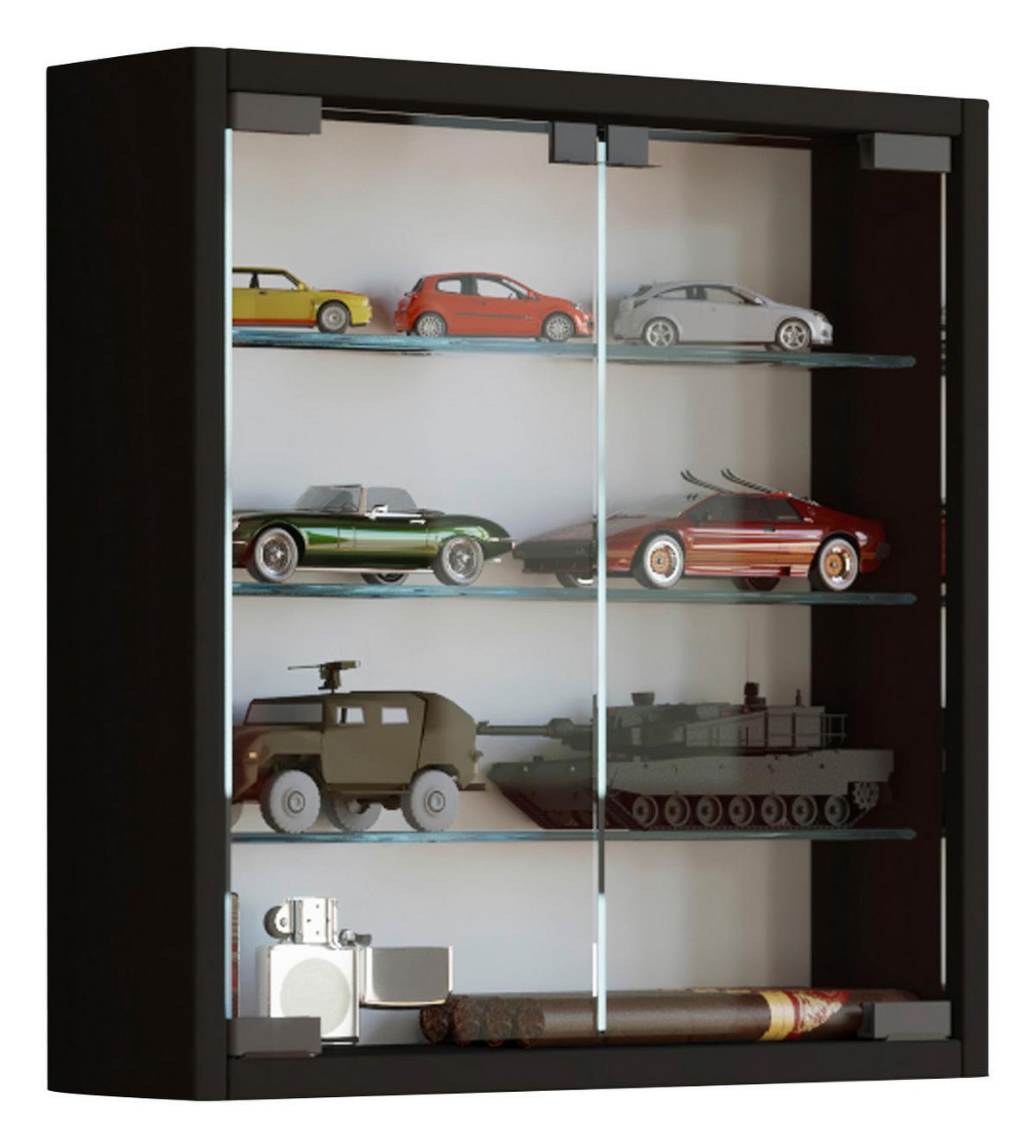 Závěsná vitrína Mandosa S š: 40 cm černá - černá/čiré, Konvenční, kompozitní dřevo/plast (40/40/10cm) - MID.YOU