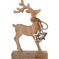 Dekoračný jeleň REINDEER ON BASE - hnedá, Basics, drevo