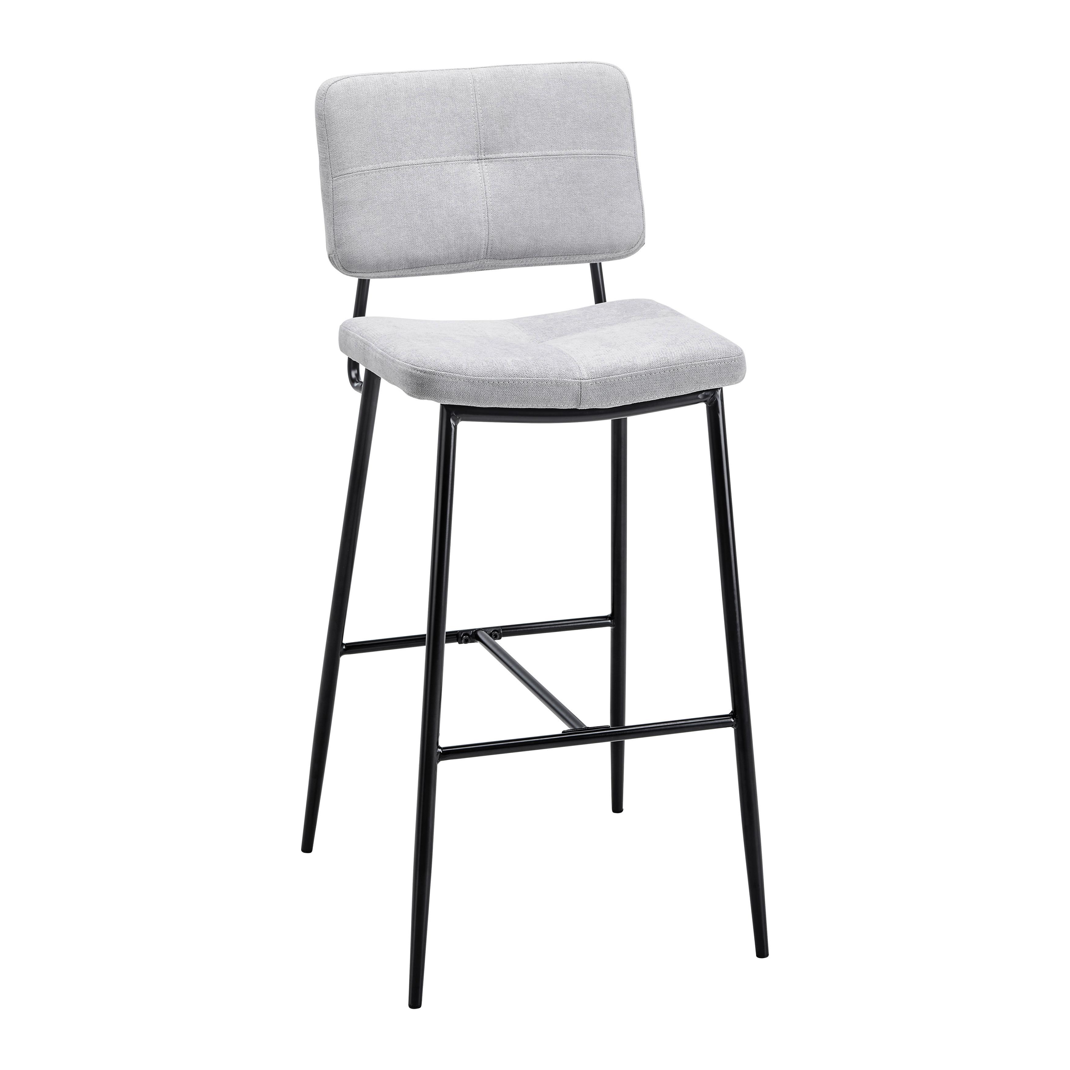 Barová židle NETA šedá - černá/světle šedá, Moderní, kov/dřevo (45cm) - Bessagi Home