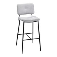 Barová židle NETA šedá - černá/světle šedá, Moderní, kov/dřevo (45cm) - Bessagi Home