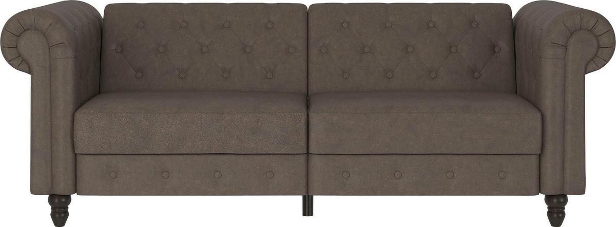 Schlafsofa Firenze Dunkelbraun,mit Schlaffunktion - Dunkelbraun/Schwarz, Basics, Textil (236/83/87cm) - Livetastic