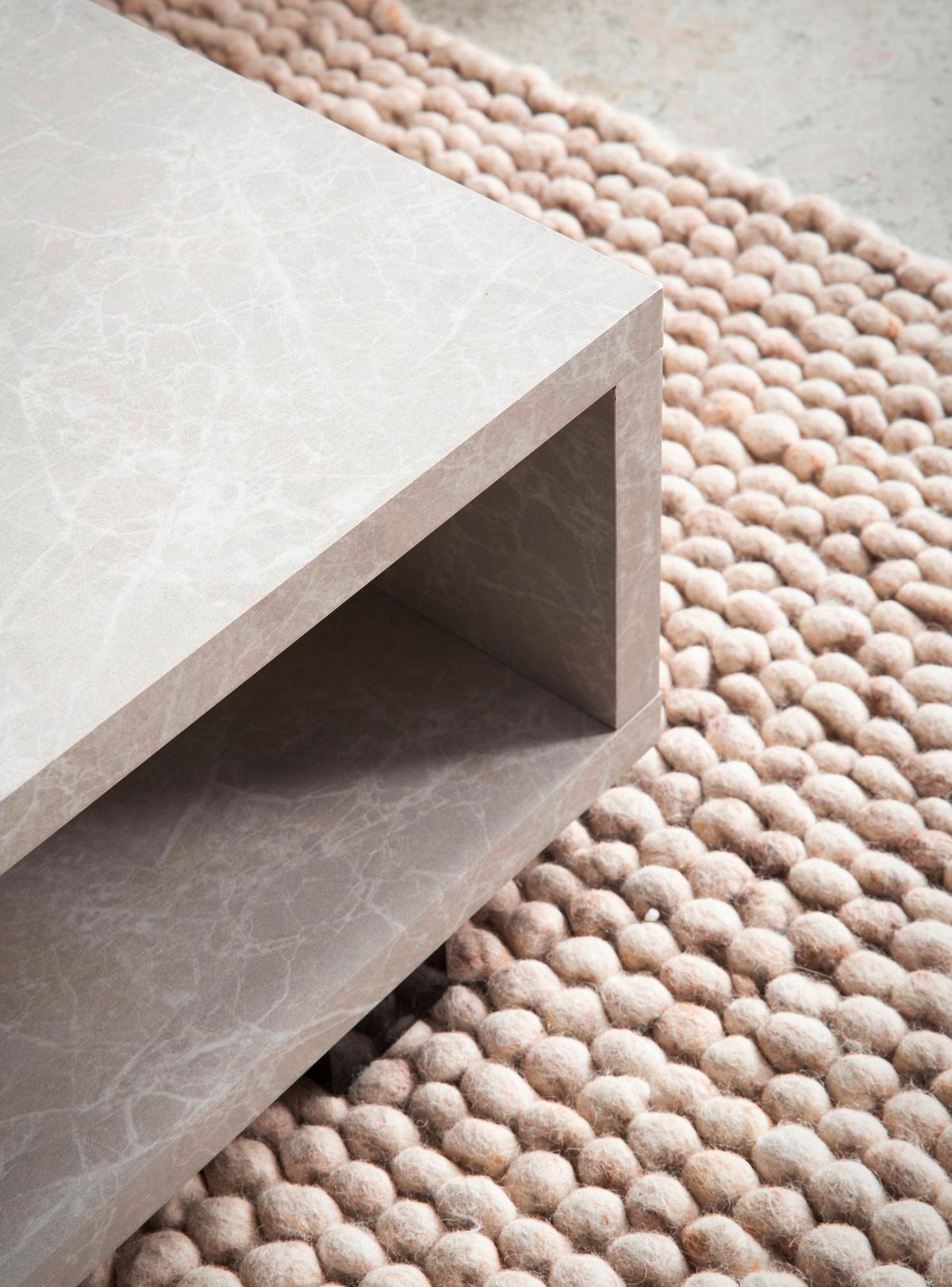 Couchtisch Sandfarben L: 100 cm - Sandfarben/Schwarz, Design, Holzwerkstoff/Kunststoff (100/50/25cm) - Livetastic