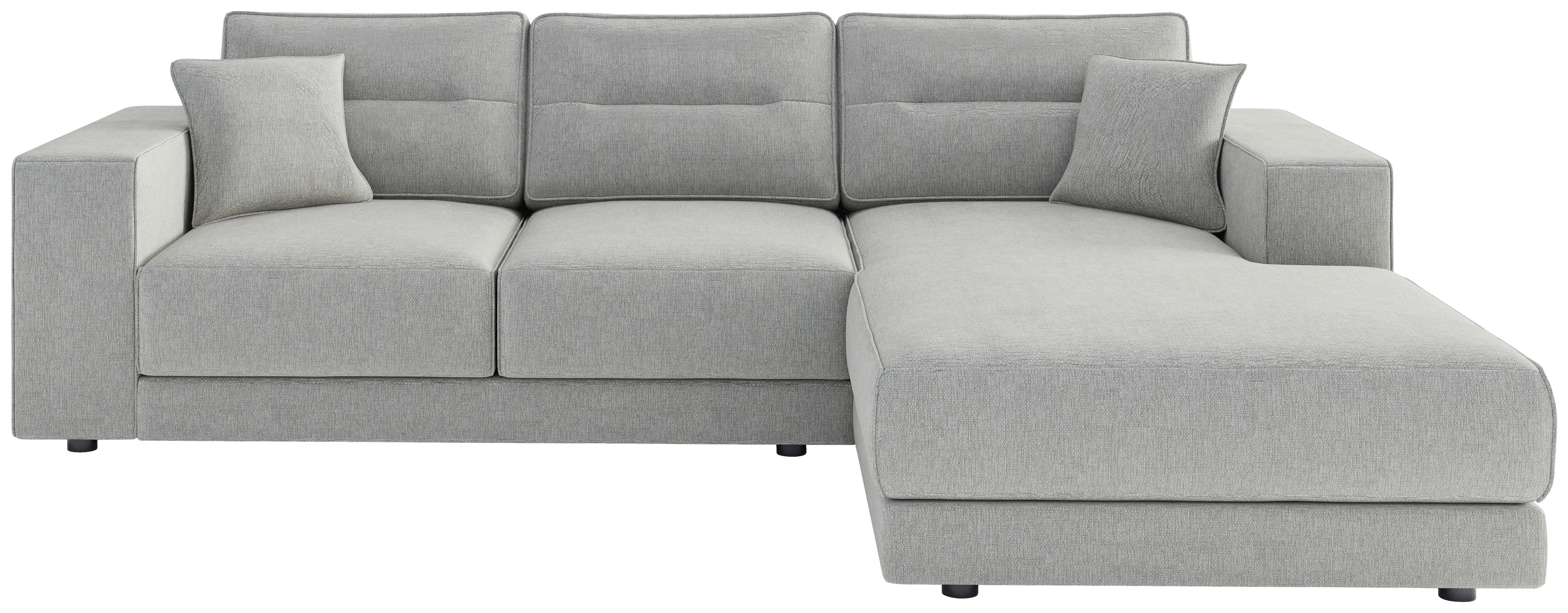 Ecksofa Verona Beige S: 272x195 cm - Edelstahlfarben/Beige, Design, Textil (272/195cm) - Livetastic
