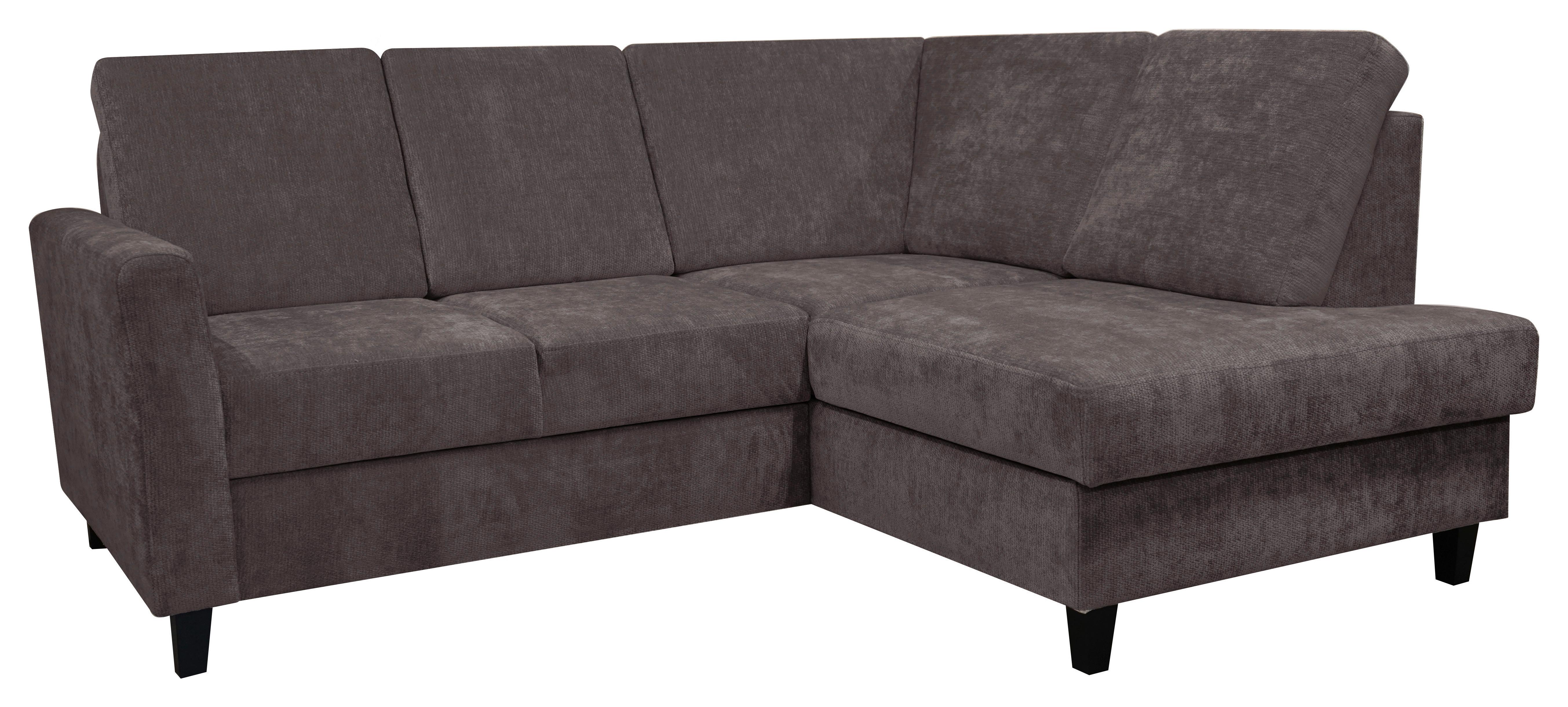 Rohová sedačka ALTON, pravá, tmavohnedá ženilka - tmavohnedá, Konventionell, drevo/textil (211/166cm)