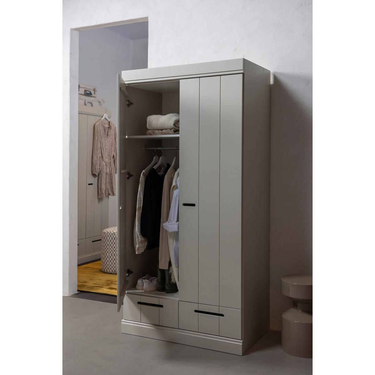 DREHTÜRENSCHRANK Connect Grau B: 94cm - Grau, Basics, Holz (94/195/53cm) - MID.YOU