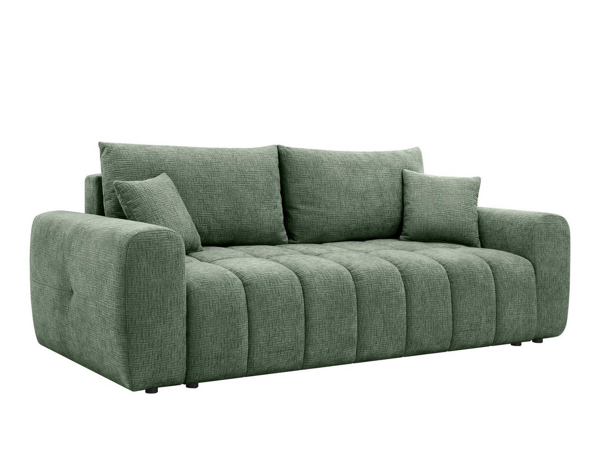 Schlafsofa Chelim Lux 3Dl Grün B: 241cm - Schwarz/Grün, Design, Textil (241/90/106cm) - MID.YOU