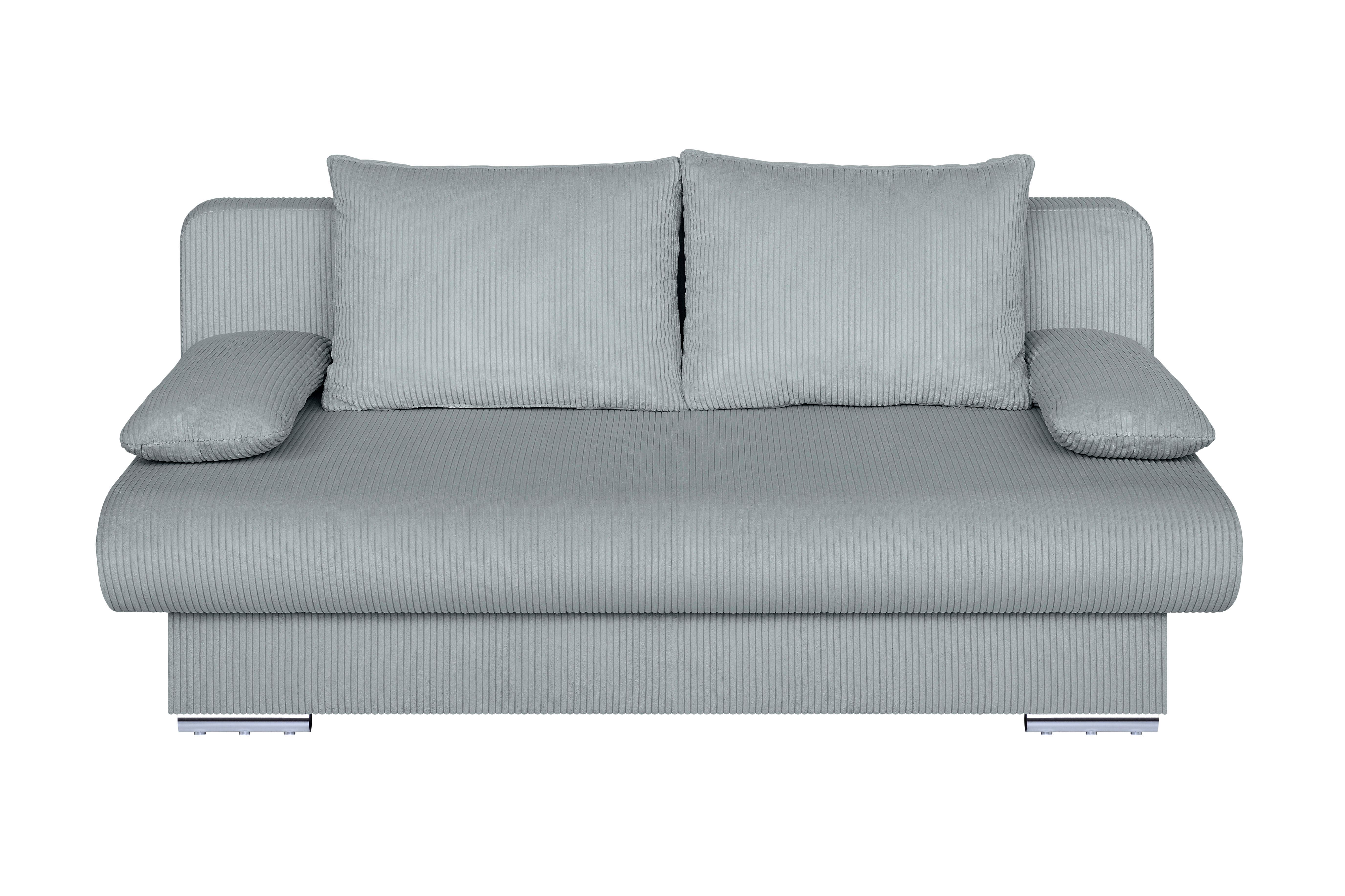 Schlafsofa Bora Mintgrün B: 193 cm - Chromfarben/Schwarz, Design, Holzwerkstoff/Textil (193/86/85cm) - P & B