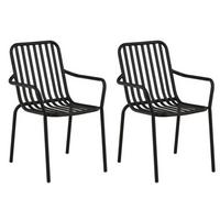 Gartenstuhl-Set Peking Aluminium - Schwarz, Basics, Metall (57/85/64cm) - Gardenson