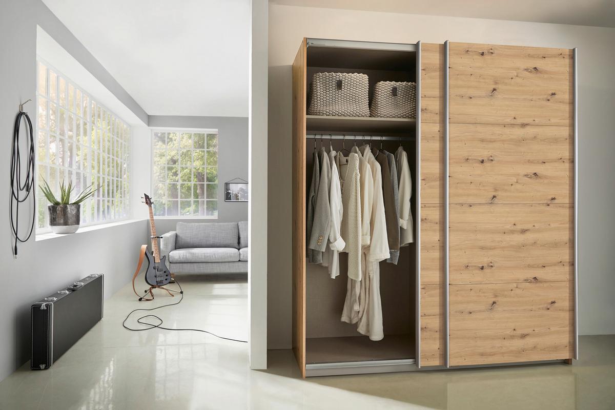 Schwebetürenschrank Subito - Eiche Artisan, MODERN, Holzwerkstoff (181/197/61cm) - Rauch Möbel