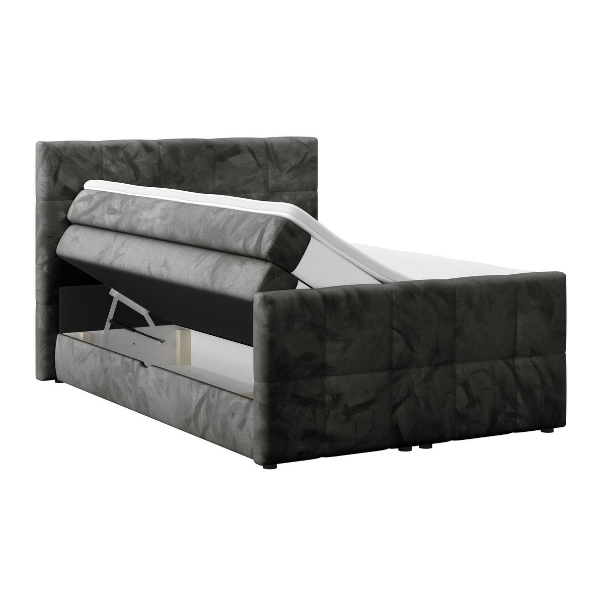 Boxspringbett Mit Topper & Bettkasten 140x200 Medino - Anthrazit, KONVENTIONELL, Holz/Holzwerkstoff (140/200cm) - Luca Bessoni
