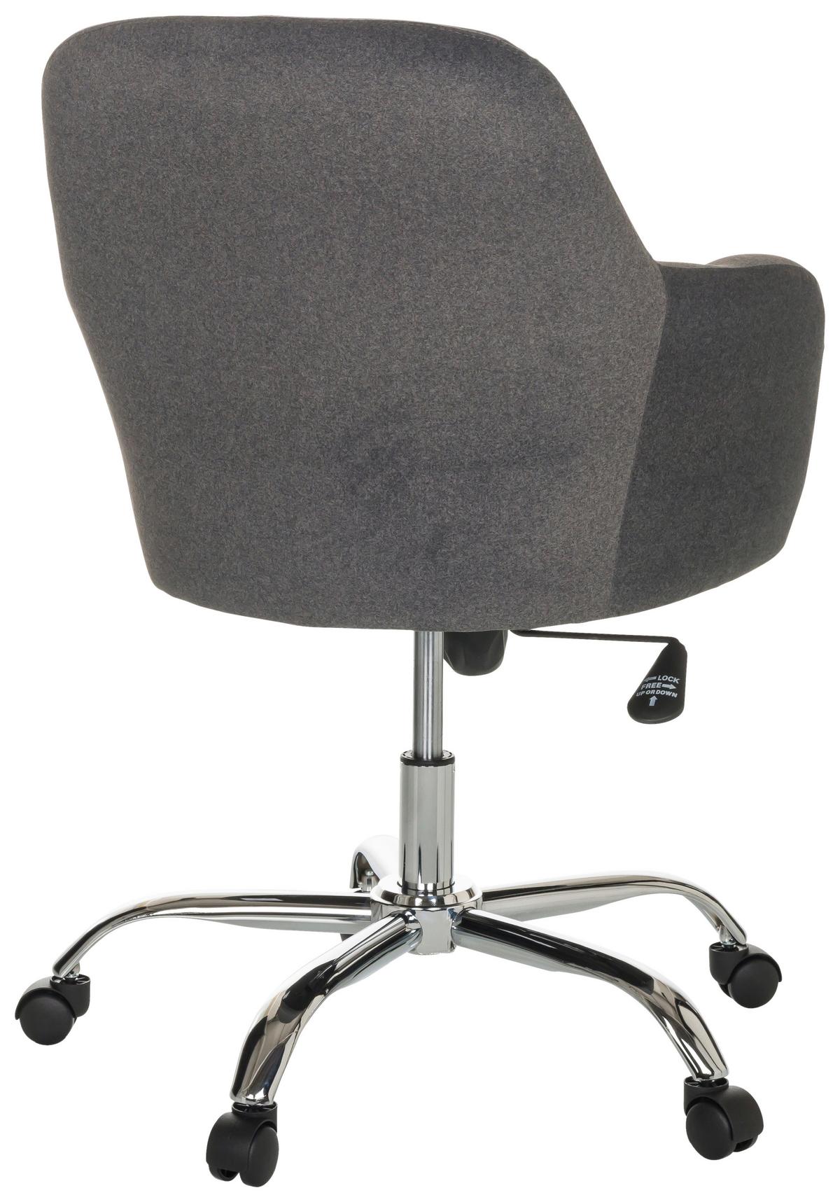 Drehstuhl Solao 300 - Dunkelgrau/Silberfarben, Basics, Kunststoff/Textil (68/85-94/68cm) - MID.YOU