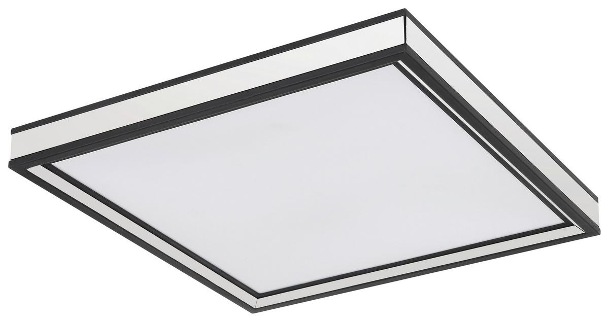 Led-deckenleuchte Jessy L: 30 Cm 1-Flammig - Opal/Schwarz, Basics, Glas/Kunststoff (30/30/6,5cm) - Globo