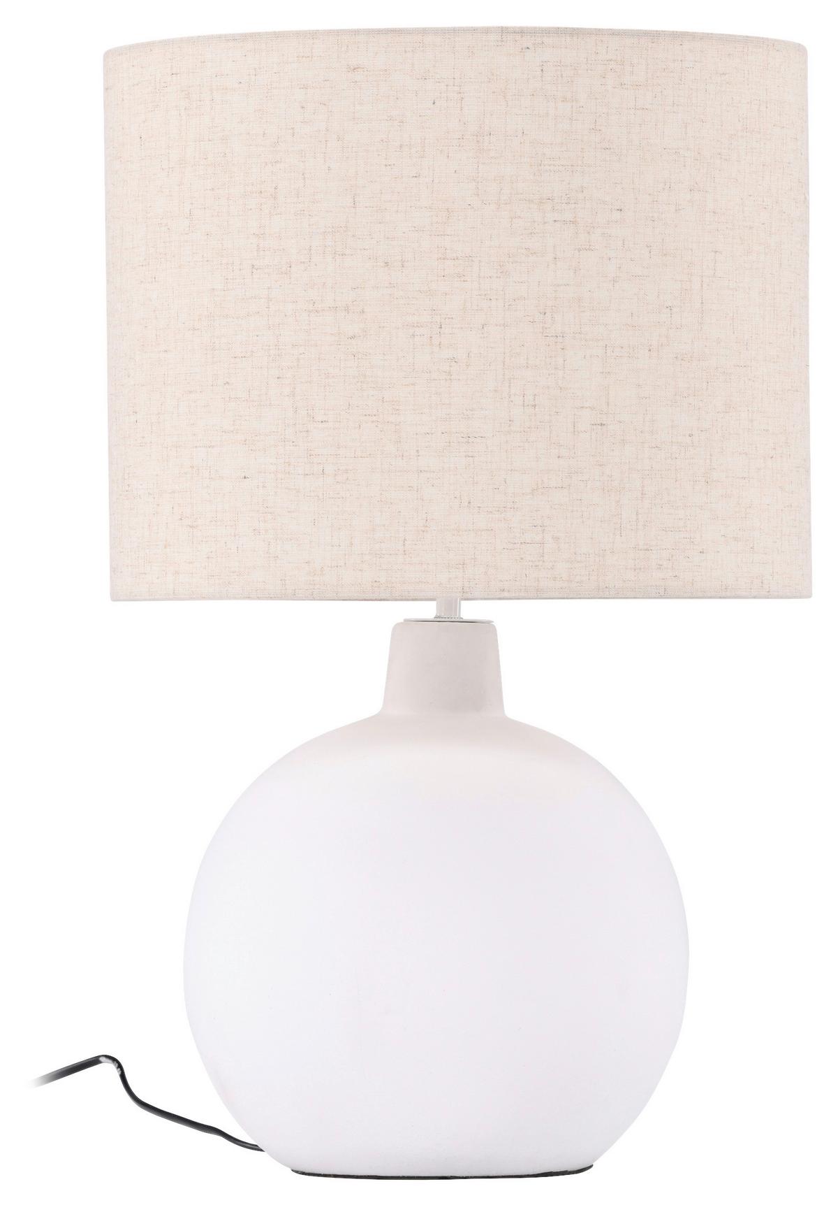 Tischleuchte Torcello - Beige/Weiß, Basics, Textil/Stein (32/51/32cm) - P & B