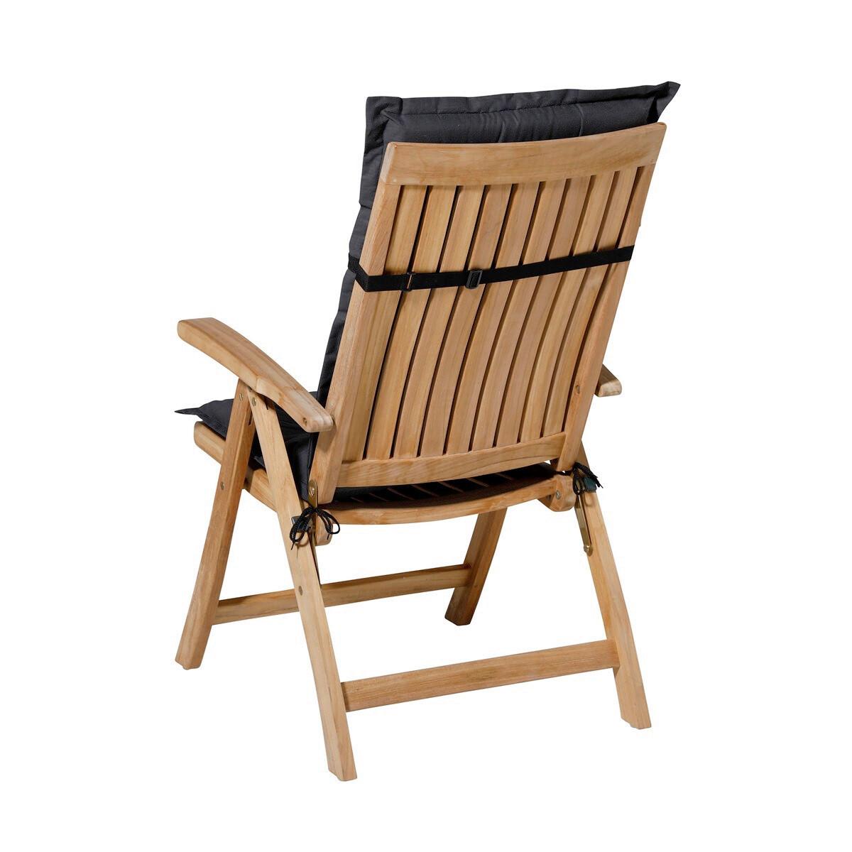 Gartentischgruppe Tampa+faro+auflagen - Schwarz/Weiß, MODERN, Kunststoff/Textil (90/111/140cm) - Gardenson