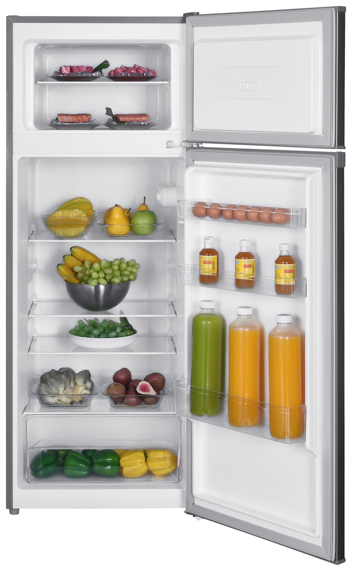 Kühl-Gefrier-Kombination Nabo Kgs 2065 Edelstahlfarben - Edelstahlfarben, Basics, Glas/Kunststoff (54,5/143/55,5cm) - Nabo