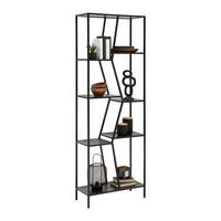 Regál AMANA čierna - čierna, Modern, kov/drevo (60/170/26cm) - Mömax