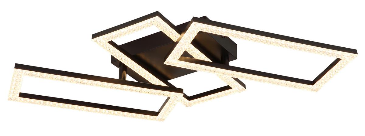 LED-Deckenleuchte 67328-24 - Klar/Schwarz, Design, Kunststoff (61,4/34/9,3cm) - Globo