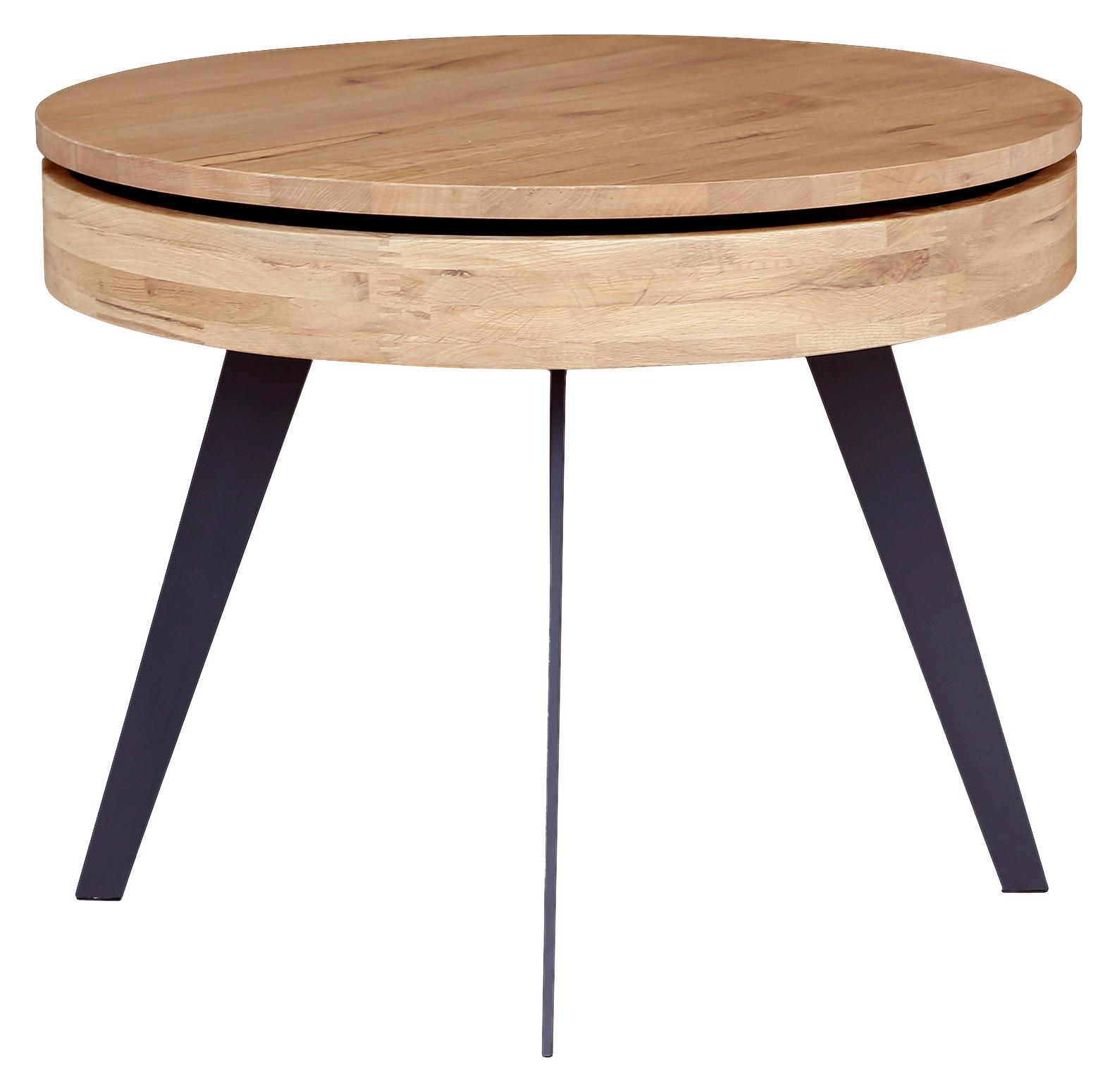 Konferenční Stolek Dallas - černá/přírodní barvy, Moderní, kov/dřevo (70/56cm)
