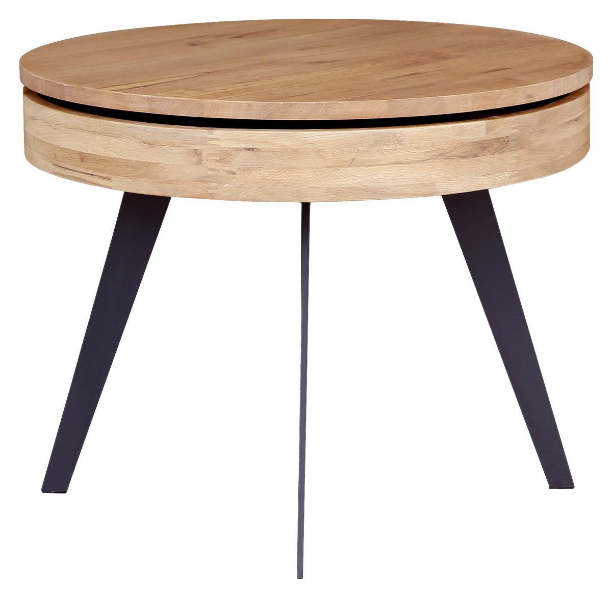 KONFERENČNÍ STOLEK DALLAS - černá/přírodní barvy, Moderní, kov/dřevo (70/56cm)