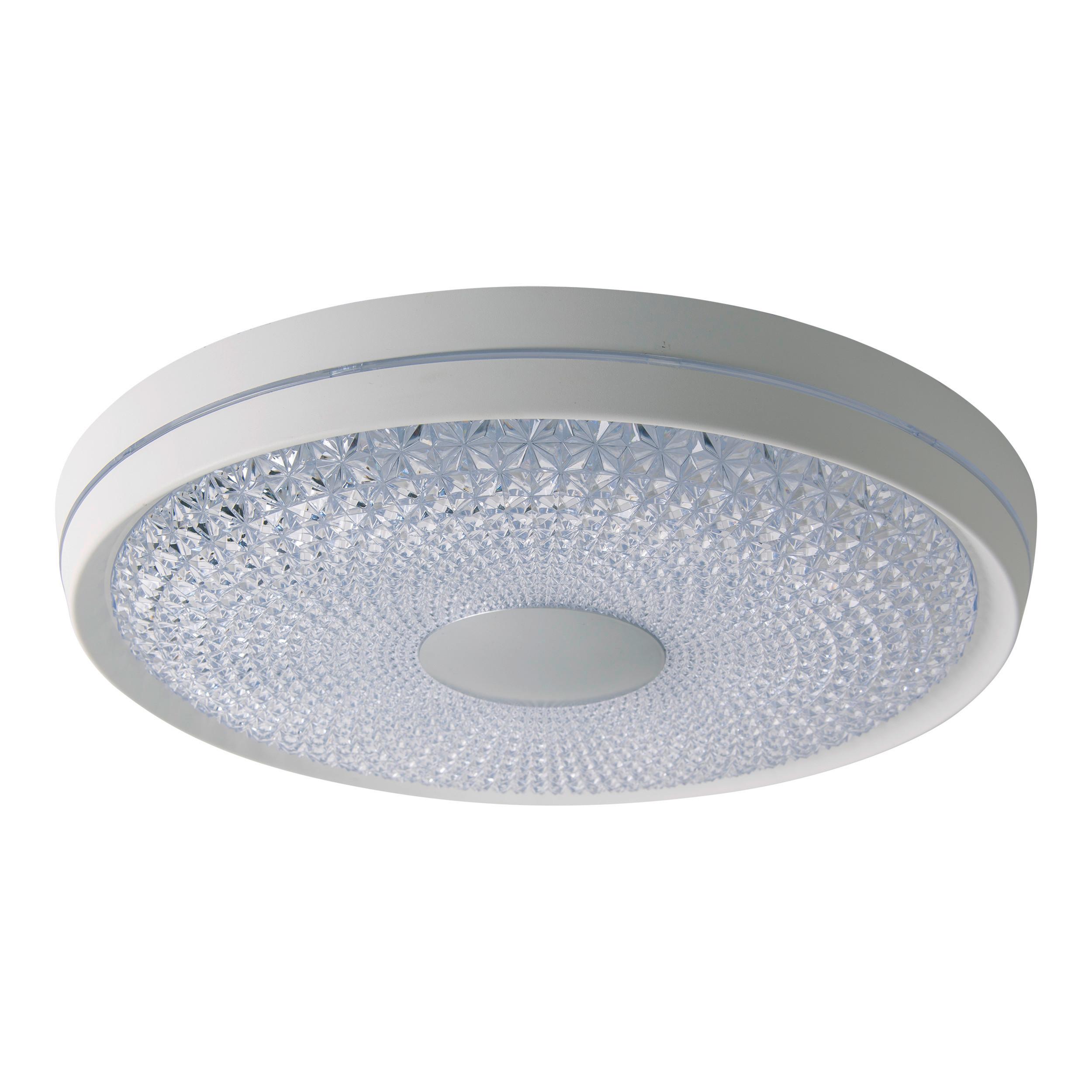 LED-Deckenleuchte Boise Ø 51 cm dimmbar mit Fernbedienung - Klar/Weiß, KONVENTIONELL, Kunststoff/Metall (51/8,5cm) - Näve