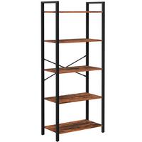 Bücherwand Iron B: 66 cm Braun/Schwarz - Schwarz/Braun, Basics, Holzwerkstoff/Metall (66/153/30cm) - Boxxx