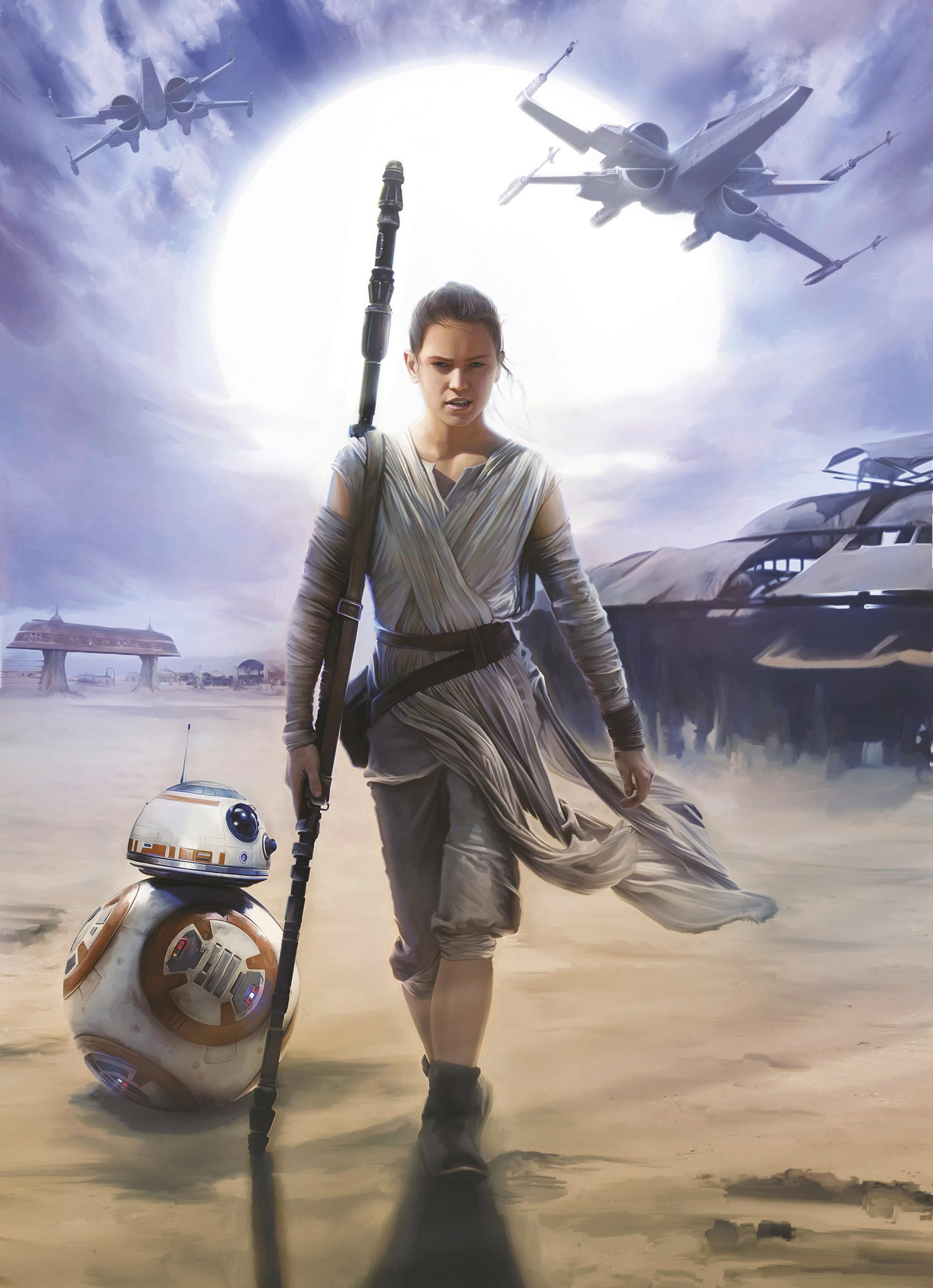 FOTOTAPETE Star Wars - Blau/Grau, Design, Papier (184/254cm) - Disney